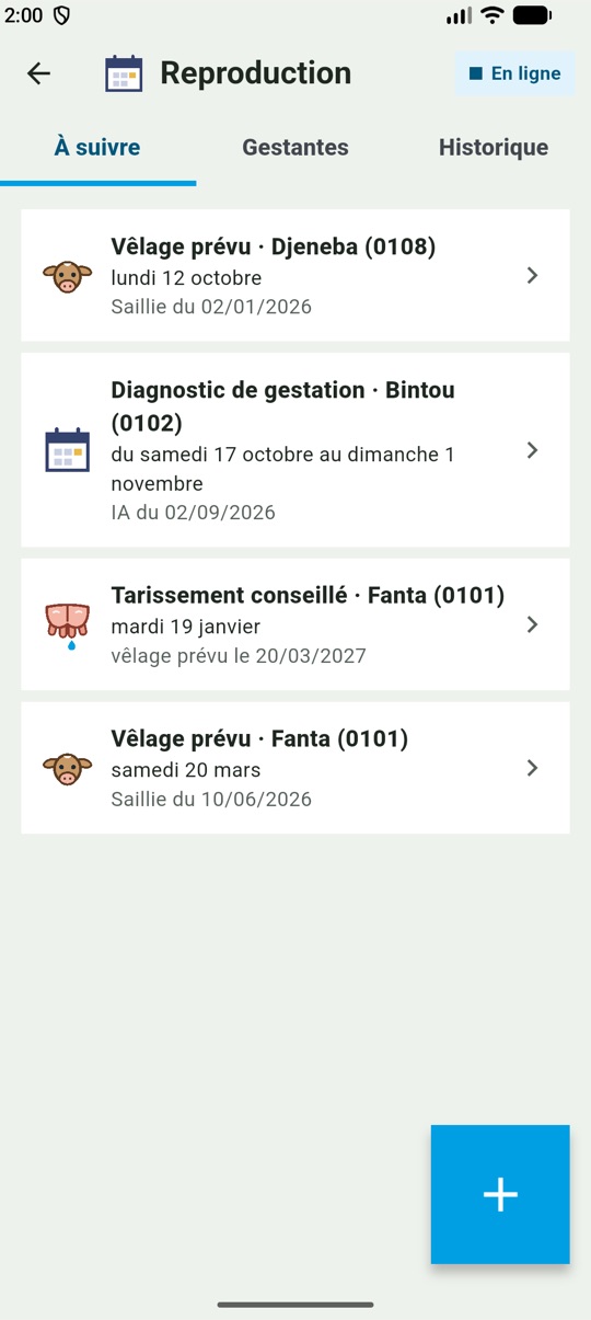 Écran Reproduction de l'application IKA-NONO